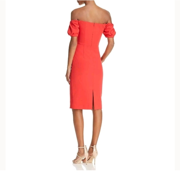 $345 Black Halo Womens Off Shoulder Sheath 0 XS - Picture 2 of 2